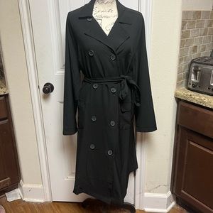 Torrid Long Crepe Black Trench Coat